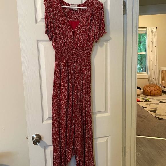 Red floral maxi dress - Picture 3 of 5